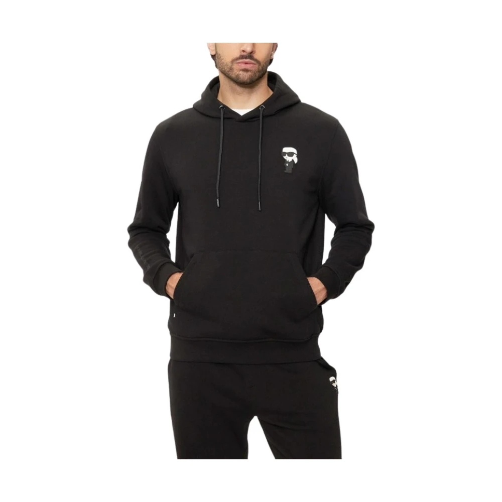 Karl Lagerfeld Black Hoodies, Male, M, - Sweatshirts Hoodies > Hoodies