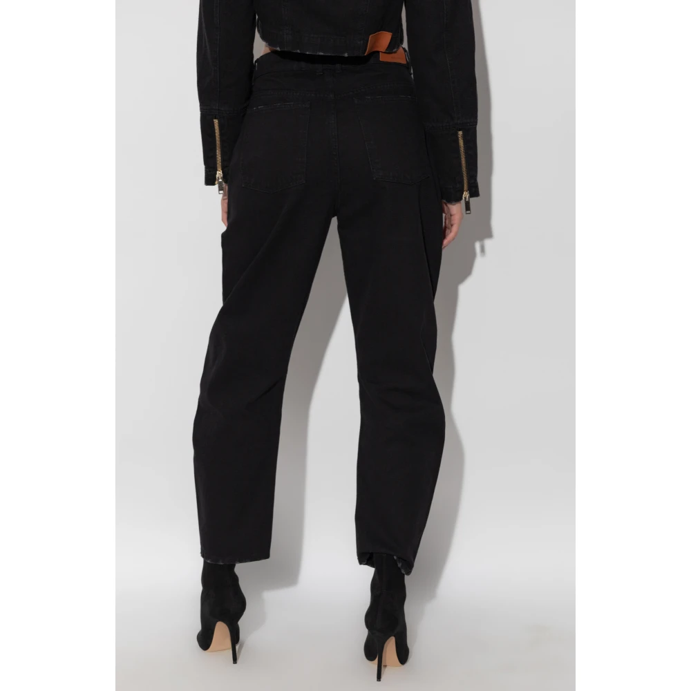Halfboy Jeans met toelopende pijpen Black Dames