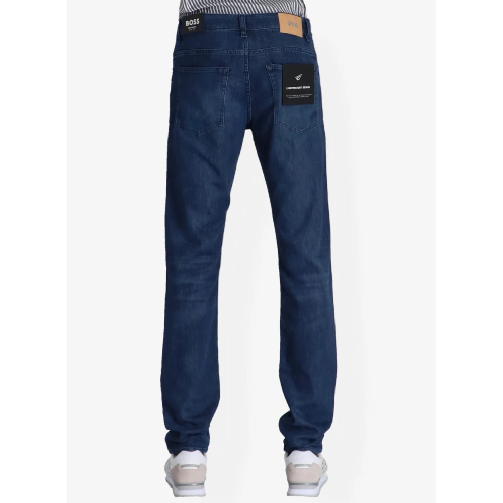 Hugo Boss Slim Fit Gewassen Logo Patch Jeans Blue Heren