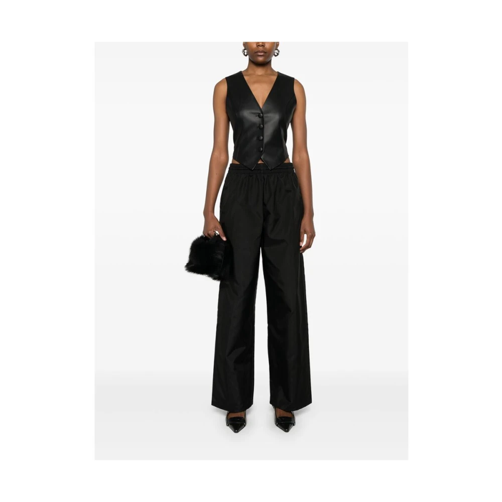 Wardrobe.nyc Zwarte Textuur Wijde Pijp Broek Black Dames