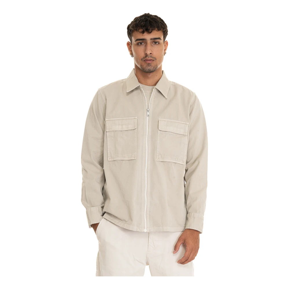 Boss Warme Winter Puffer Jas Beige Heren