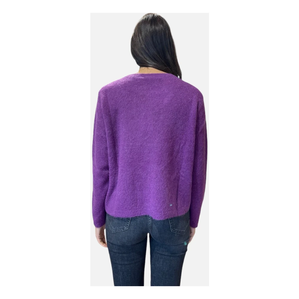 Kangra Alpaca Crewneck Sweater Magenta Pink Dames