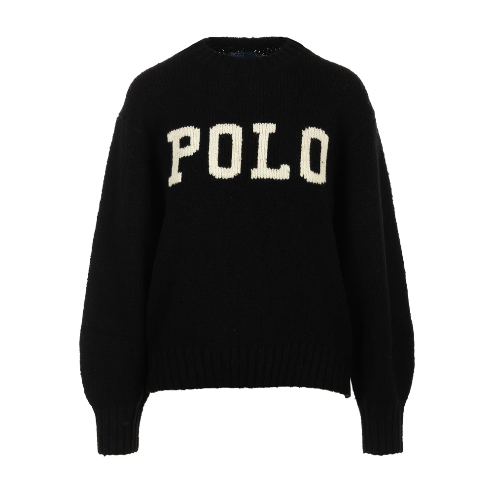 Ralph Lauren Zwarte Sweater Intarsia Pullover Black Dames