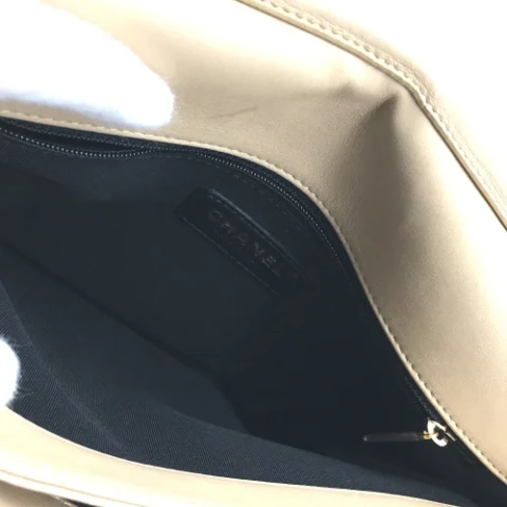 Chanel Vintage Pre-owned Leather chanel-bags Beige Dames