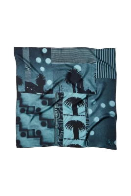 Foulard 90x90 Silk Twill Bio Print Sunset Palms