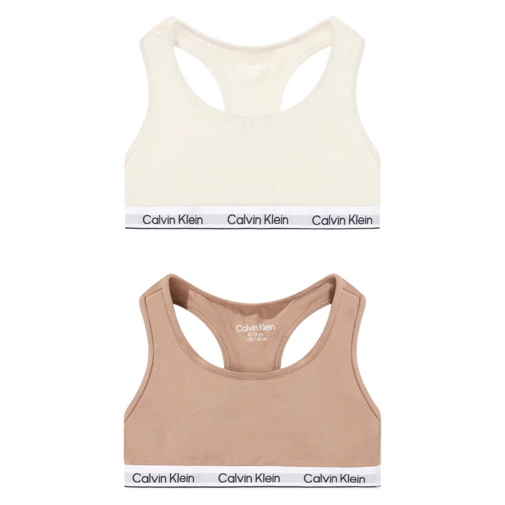Calvin Klein Girls Multicolor Kids Sleeveless Tops, 10 Y, 2-Pack Bralette Set