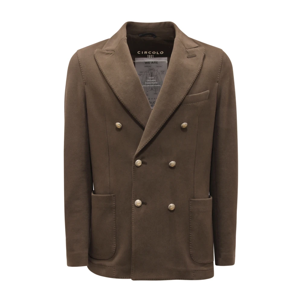 Circolo 1901 Men's Green Blazers, L, Double-Breasted Sweat Jacket