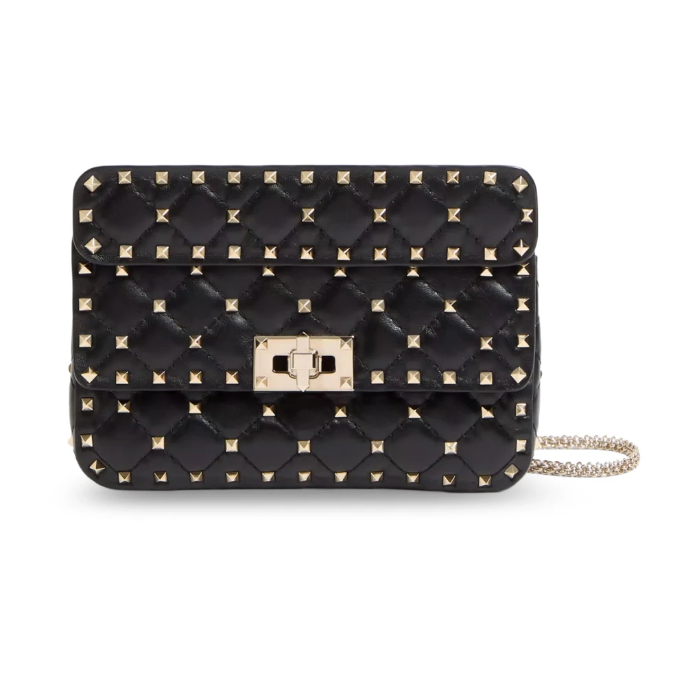 Valentino Garavani , Cross Body Bags, Female, Black, One Size, Small Rockstud Spike Bag