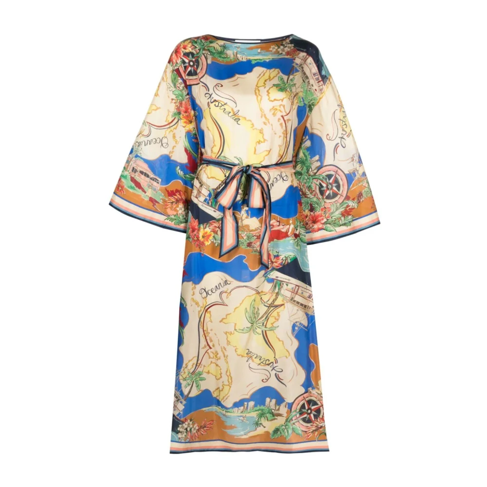 Zimmermann Multicolor zijden midi-jurk met nautische print Multicolor Dames