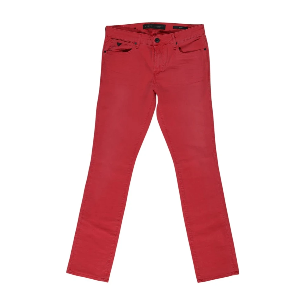 Guess Men's Red Slim Fit Jeans, W32, Slim Fit Jeans For