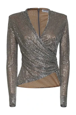 Rhinestone Wrap Top