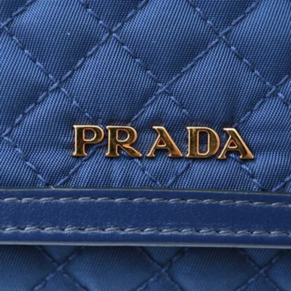 Prada Vintage Pre-owned Nylon wallets Blue Dames