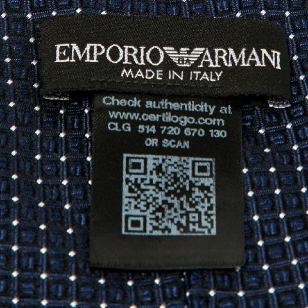 Armani Pre-owned Silk tops Blue Heren