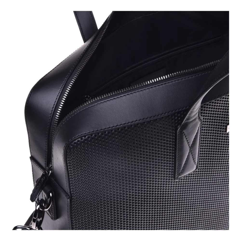 Baldinini Professional bag in black speckled leather Black Heren
