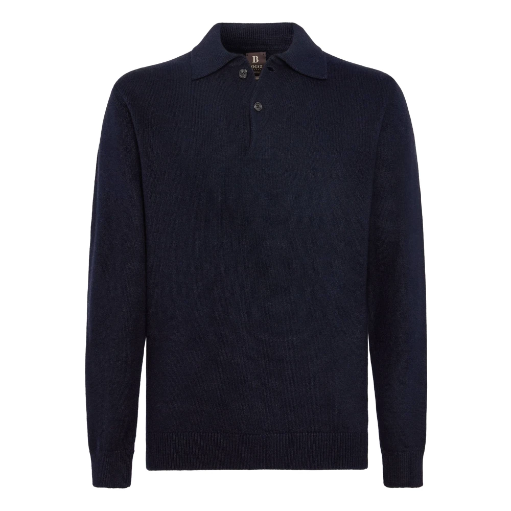 Boggi Milano Polokraagtrui in Kasjmiermix Blue Heren