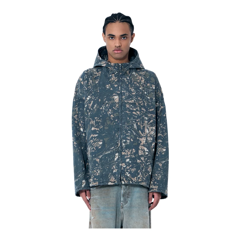 Diesel Camo huva jacka med sidofickor Gray, Herr