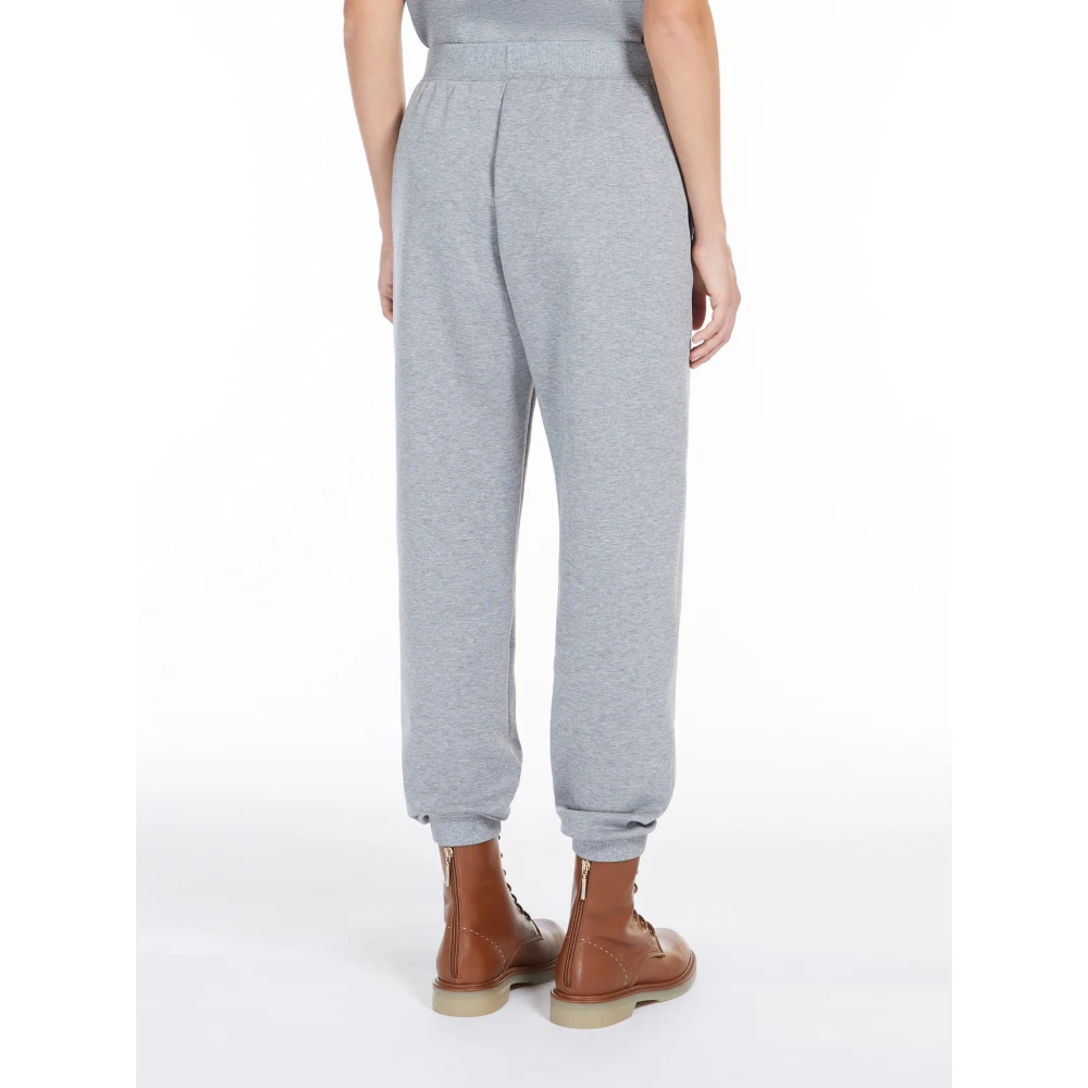 Max Mara Grijze geribbelde joggingbroek met geborduurde details Gray Dames