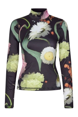 Mönstrad Turtleneck Jersey Top