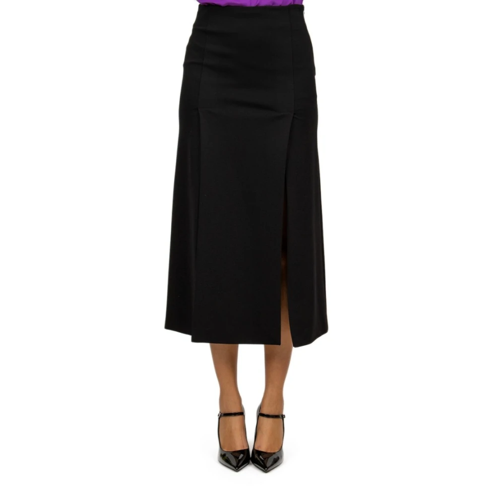 Liviana Conti Zwarte Lounguette Punto Milano Rok met Splitten Black Dames