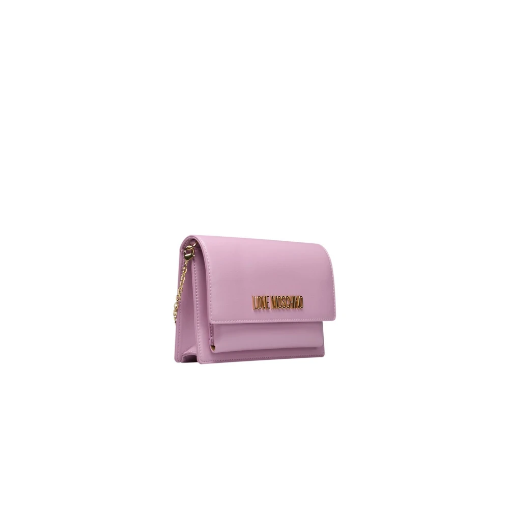 Love Moschino Ketting Crossbody Tas met Klepsluiting Purple Dames