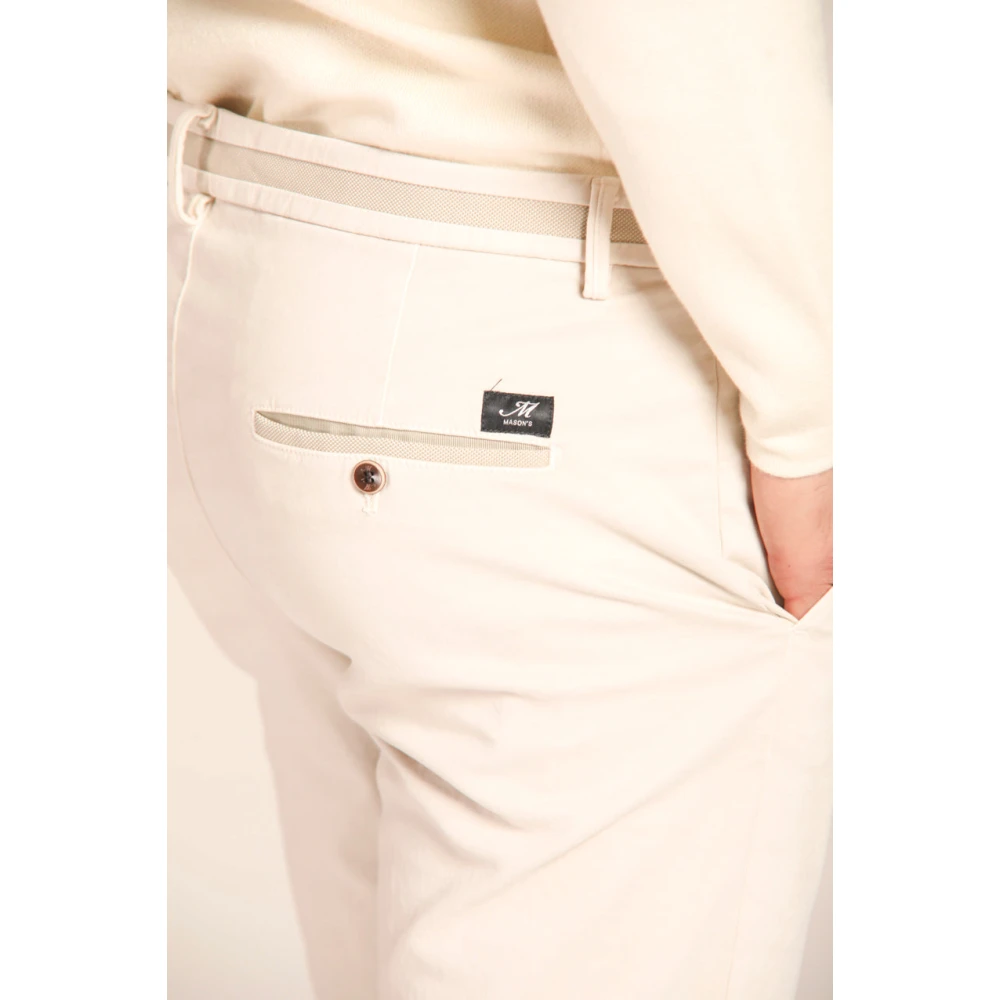 Mason's Slim Fit Gabardine Chino's Stucco Kleur Beige Heren
