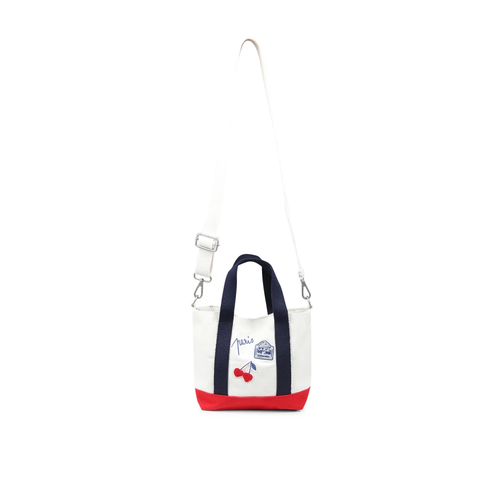 Bonpoint Kersen Geborduurde Casual Ivoor Tas Beige Dames