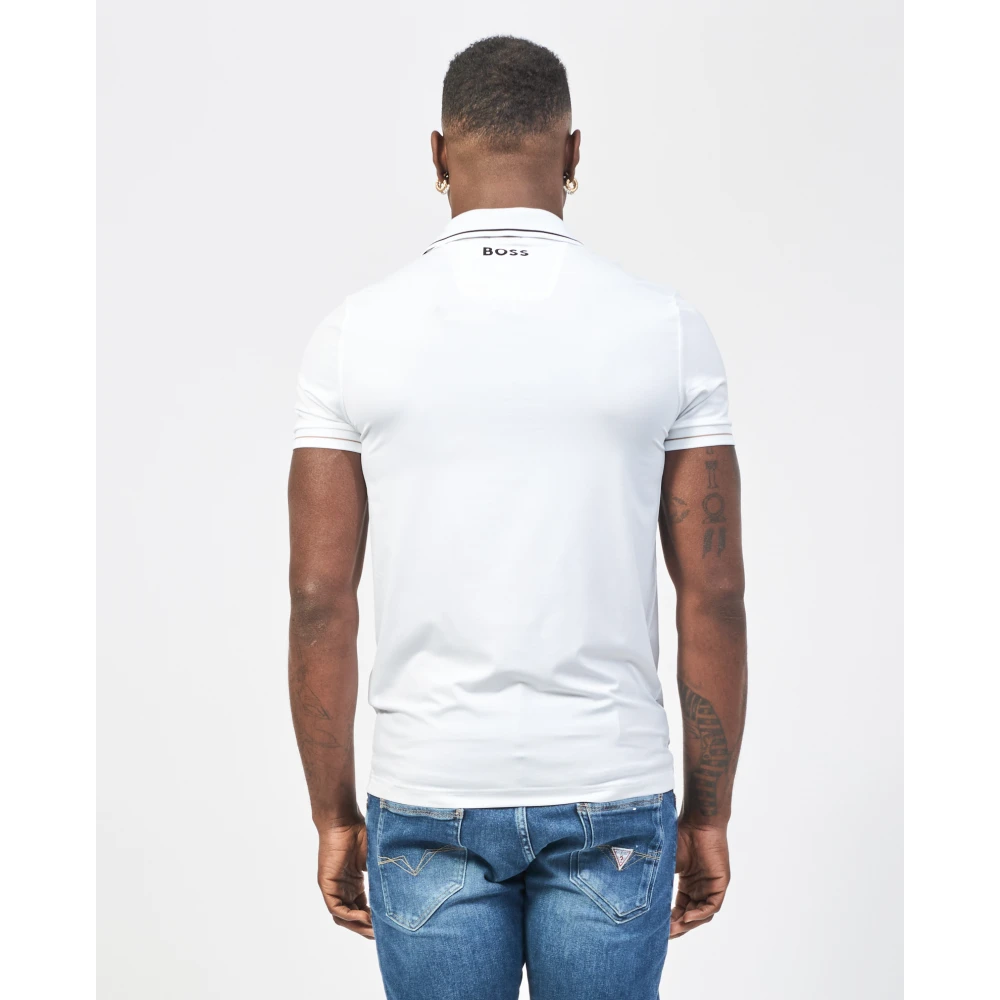 Hugo Boss Wit Katoenen Poloshirt met Logo White Heren