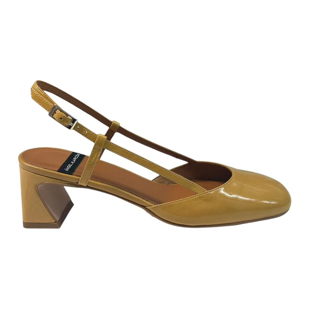 Angel Alarcon Leren sandalen met middelhoge hak Brown Dames