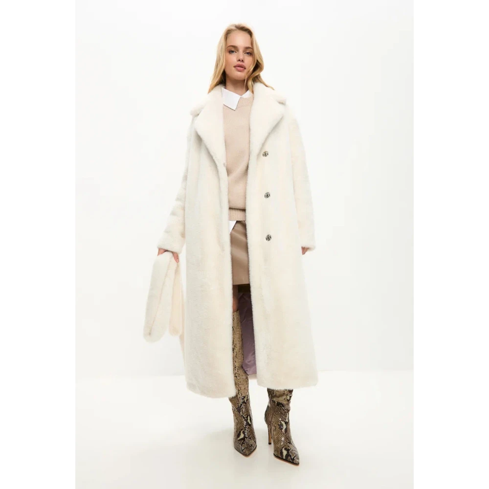 Cesare Gaspari Luxe Nep Bontjas Freya Wit White Dames