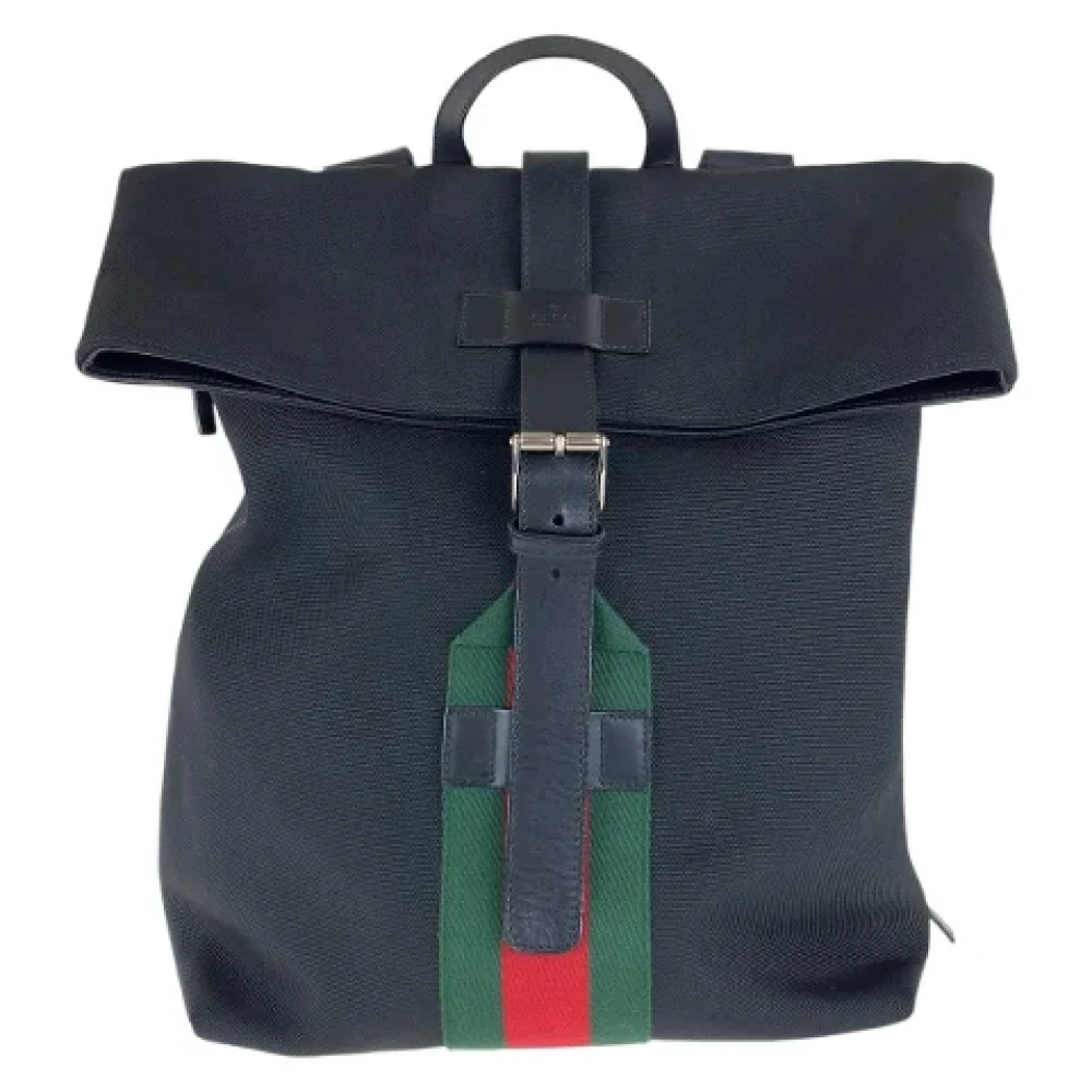 Gucci Vintage Pre-owned Canvas backpacks Black Dames