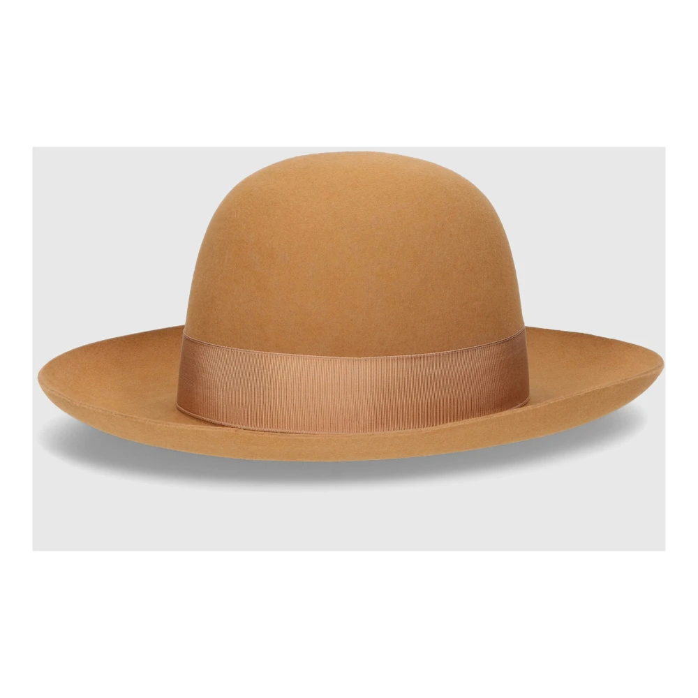 Borsalino Folar Vilt Koepel Hoed Brown Dames