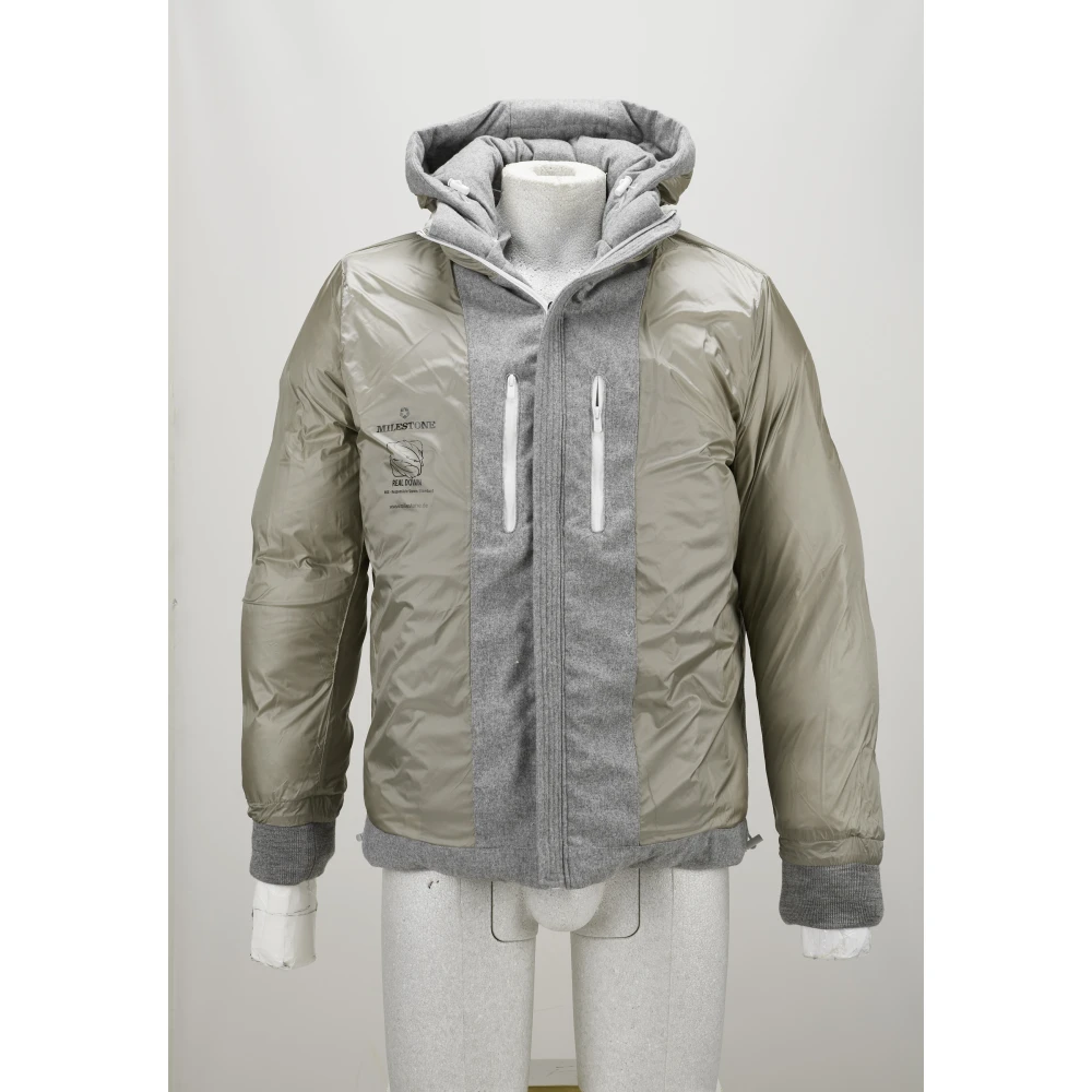 Milestone Melange Wollen Pufferjas Gray Heren