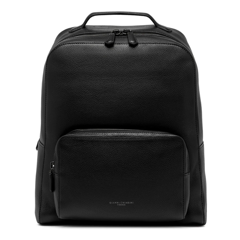 Gianni Chiarini Zwarte Leren Schoudertas Florence Black Heren