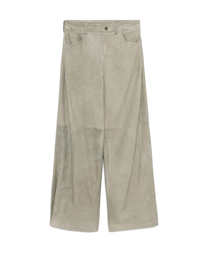 green-leather-pants-with-classic-style