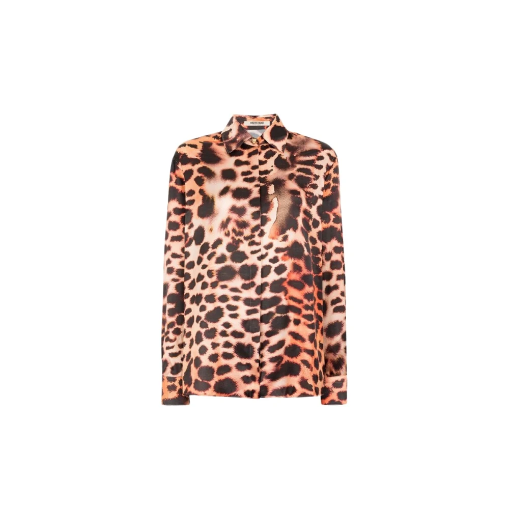 Roberto Cavalli Women's Leopard Print Silk Blouse