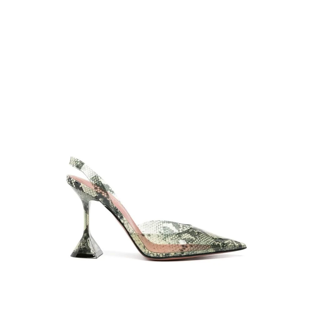 Amina Muaddi Women's Green Holli Glass 95Mm Snakeskin-Effect Pumps