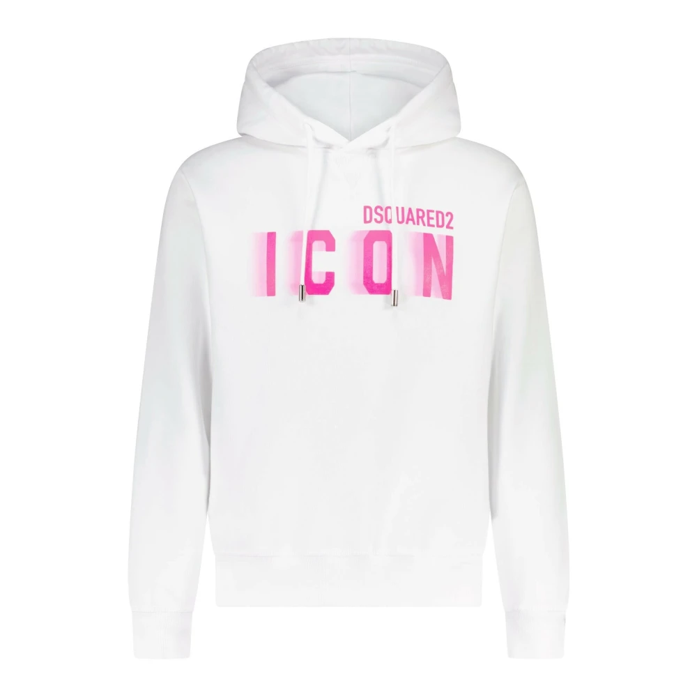Dsquared2 Logo Print Hoodie Casual Sportkleding White Heren