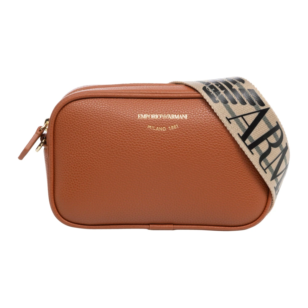 Emporio Armani Women's Brown Stylish Crossbody Bag With Logo Detail