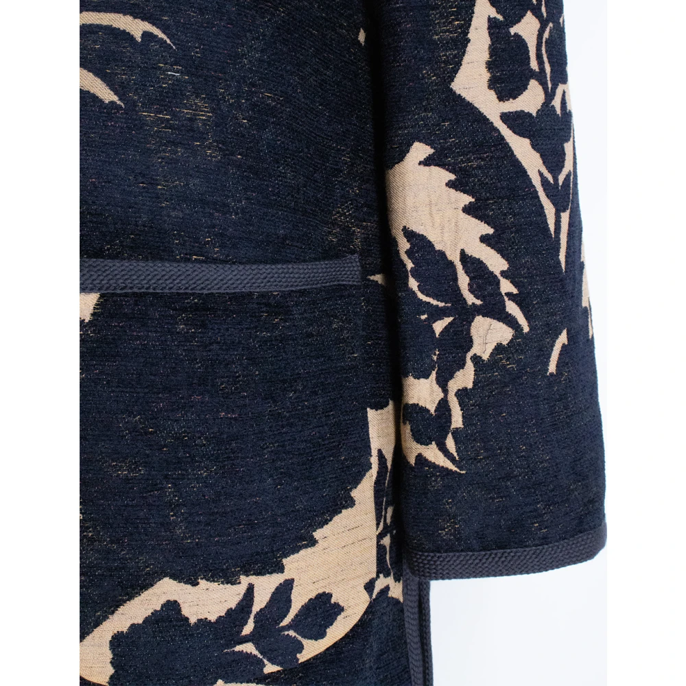 ETRO Omkeerbare Bloemenprint Jas Blue Dames