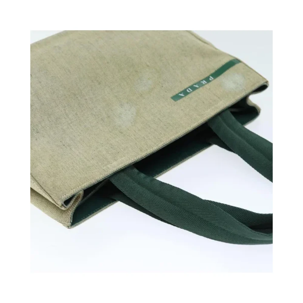 Prada Vintage Pre-owned Cotton prada-bags Beige Dames
