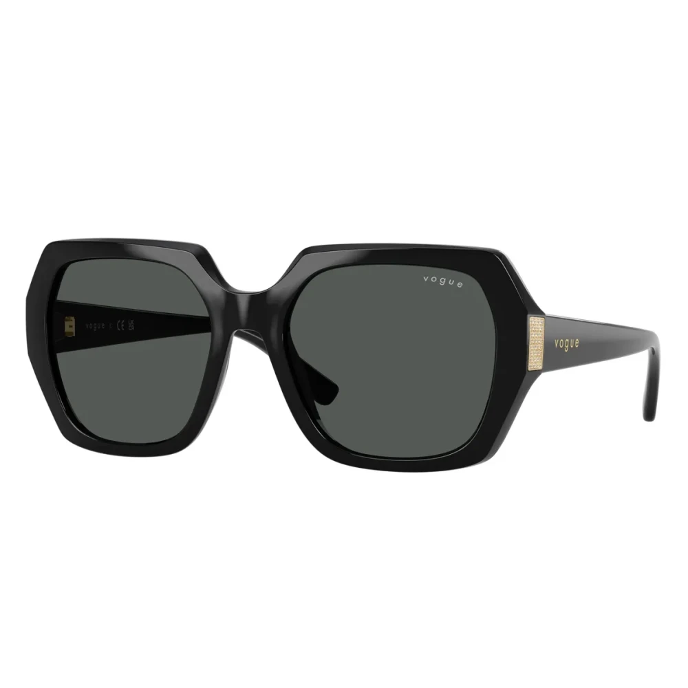Vogue Unisex Black Sunglasses,, Stylish Sunglasses With Dark Grey Lenses Medium