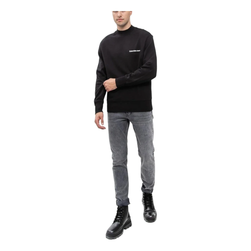 Calvin Klein Jeans Sweatshirt met ronde hals Black Heren