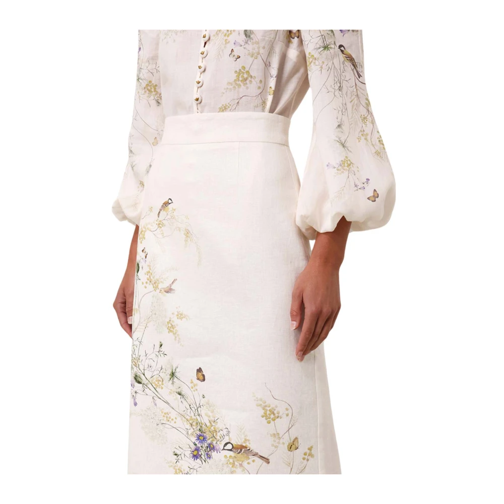 Zimmermann Citrus Butterflies Potlood Rok White Dames