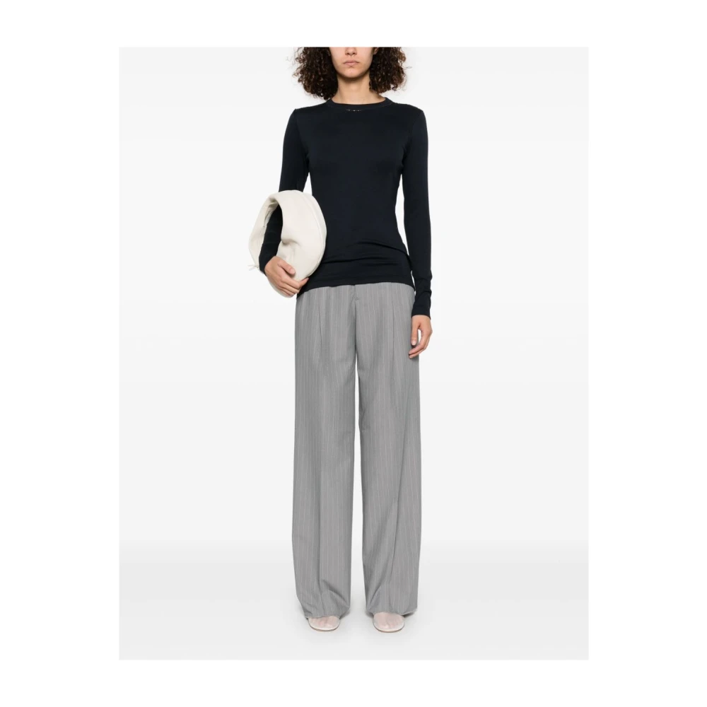 Fabiana Filippi Navy Blue Crew Neck Sweater Blue Dames