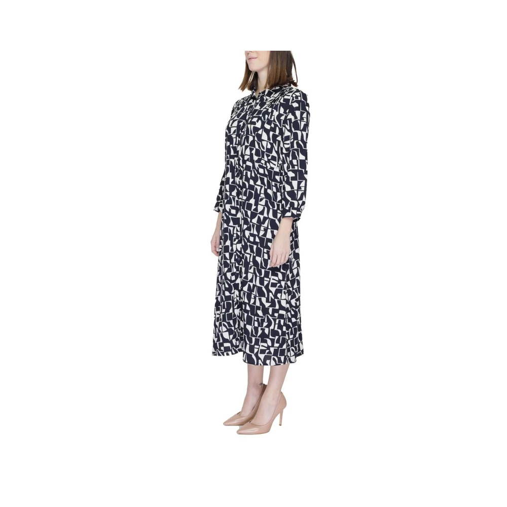 Street One Blauwe Viscose Lange Jurk Damesmode Blue Dames