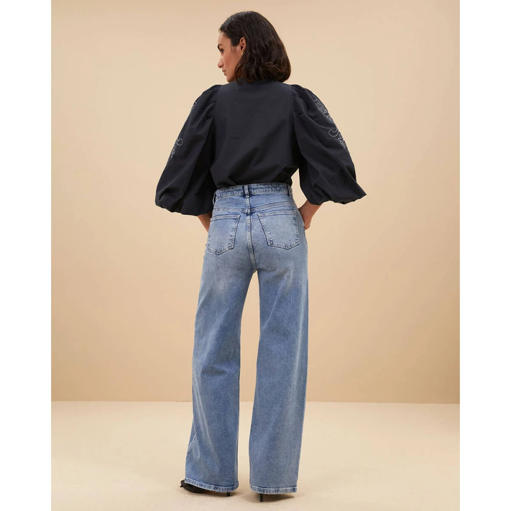 By-Bar Ziggy Lange Mouw Blouse Blue Dames