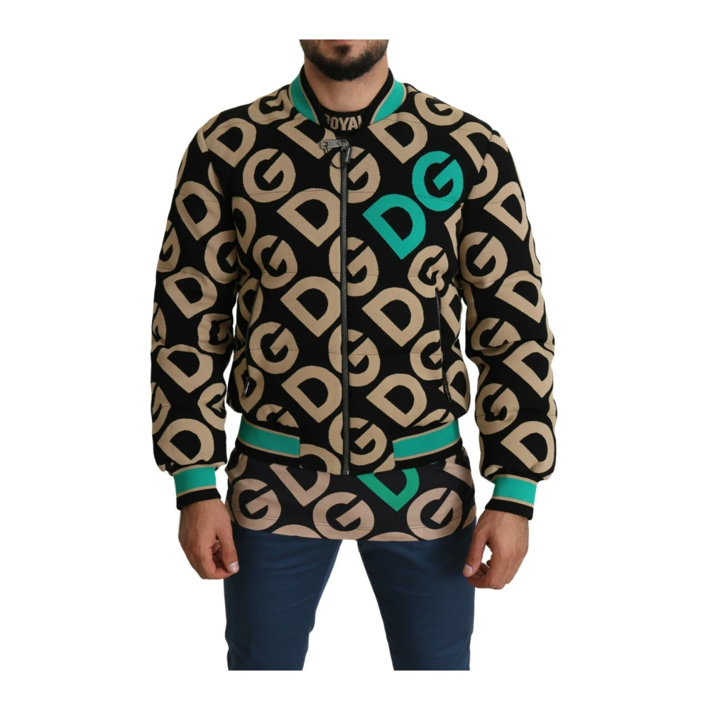 Dolce & Gabbana Men's Multicolor Bomber Jackets, M, Iconic Printed Bomber Jacket – Exquisite Design