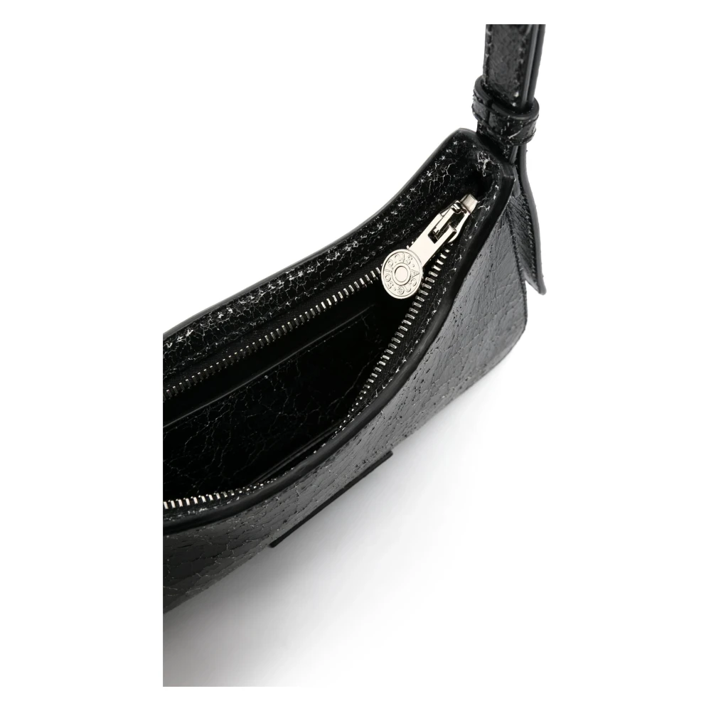Acne Studios Gescheurde Leren Schoudertas Black Dames