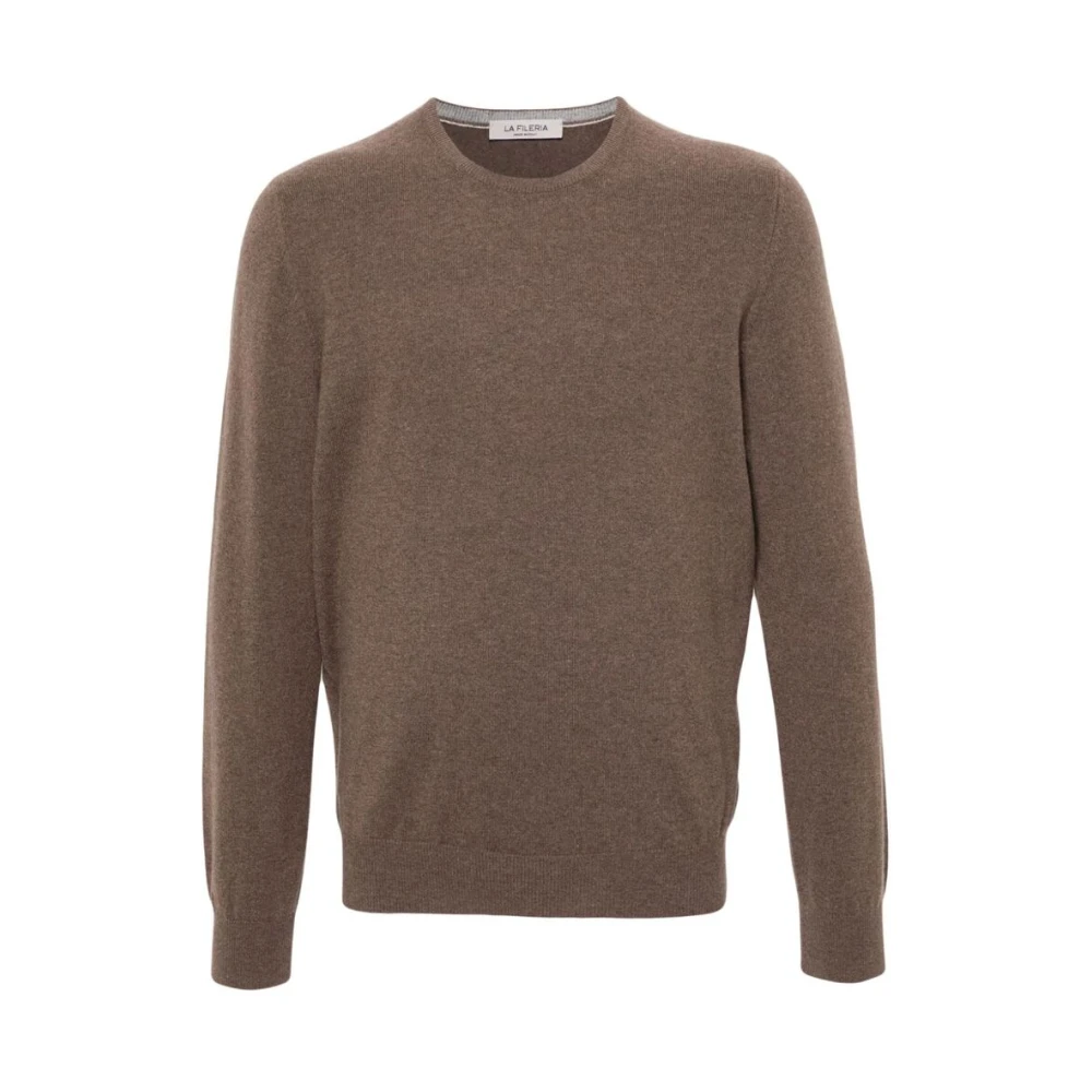 La Fileria Kasjmier Crew Neck Sweater Brown Heren