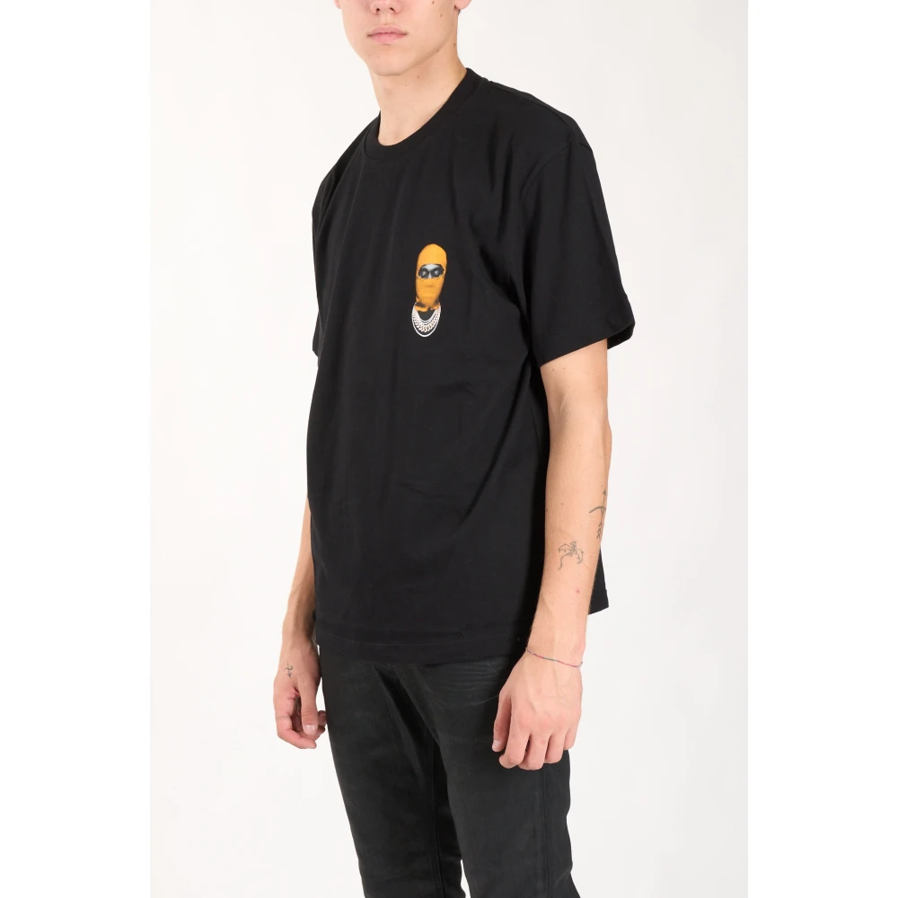 IH NOM UH NIT Katoenen T-shirt met voorprint Black Heren